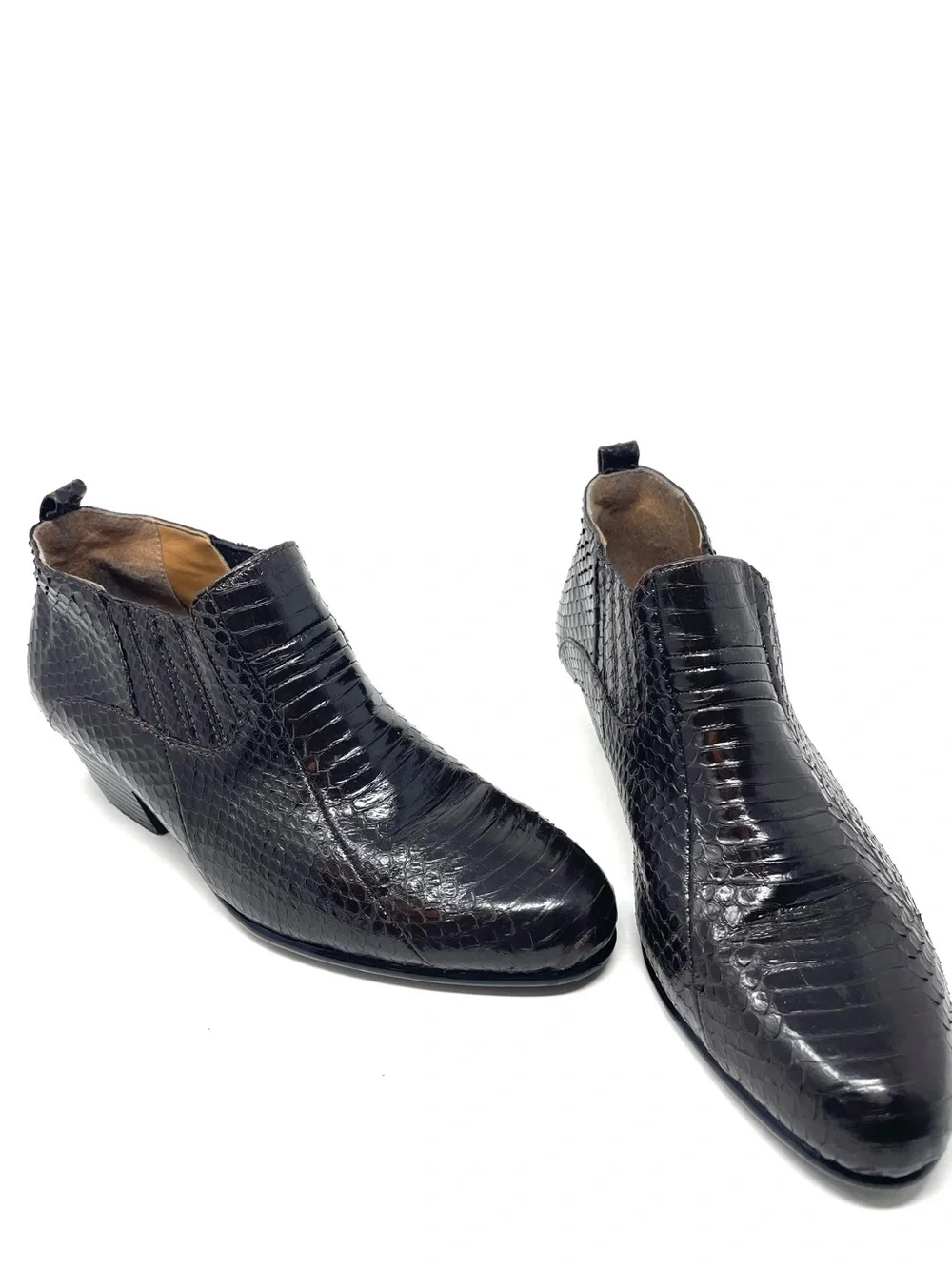 Giorgio Brutini Dark Brown Genuine Snakeskin Leather Ankle Boots, Men's 8.5